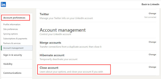 Select Close Account
