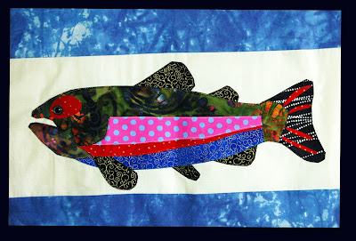 Trout graphic for trout quilt