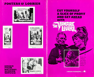 THE VAMPIRE LOVERS. Estados Unidos. Guía de prensa: 42 x 33 cms. LAS AMANTES DEL VAMPIRO / LAS AMANTES VAMPIRO. The Vampire Lovers. 1970. Reino Unido, Estados Unidos. Dirección: Roy Ward Baker. Reparto: Ingrid Pitt, George Cole, Kate O'Mara, Peter Cushing, Madeline Smith, Jon Finch, Douglas Wilmer, Ferdy Mayne, Pippa Steel, Dawn Addams, Janet Key,