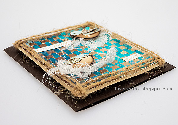 Layers of ink - Woven Paper Card with birds tutorial by Anna-Karin Evaldsson.