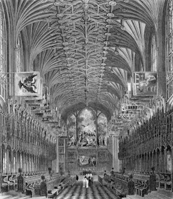 Choir of St George's Chapel, Windsor Castle  from The History of the Royal Residences by WH Pyne (1819)