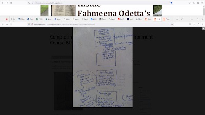 Screenshot of work in pen and paper by Fahmeena Odetta Moore