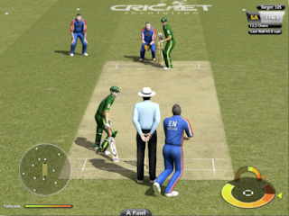 Bowling during a cricket match