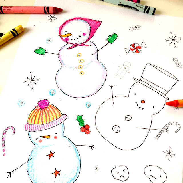 Day 9: Snowman Coloring Sheet Giveaway | Linzer Lane Blog