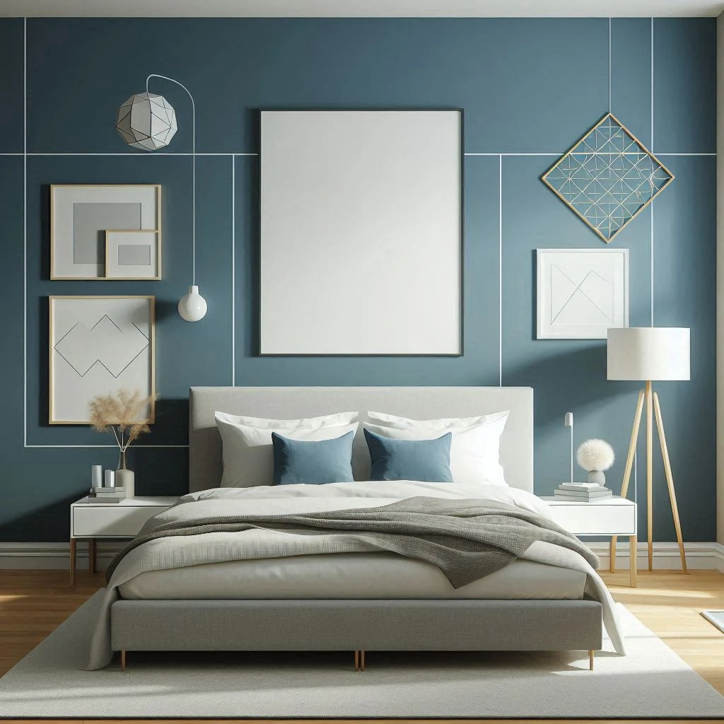 Dekorasi kamar tidur minimalis warna biru yang nyaman dan menyenangkan membantu istirahat lebih baik dan memberikan suasana rileks untuk semua kalangan.