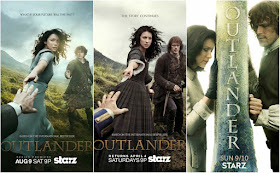 Como visitar os cenários de Outlander na Escócia - posters de todas as temporadas