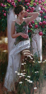 Lady and roses, Richard S. Johnson