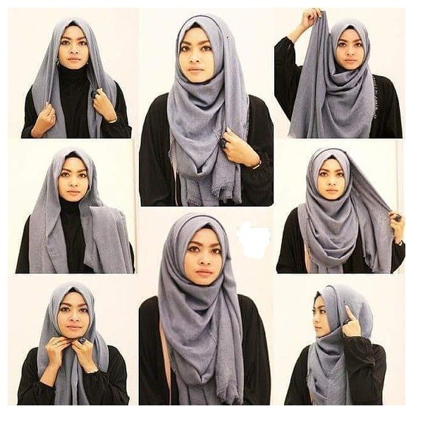 tutorial hijab segi empat simple buat sehari hari terbaru