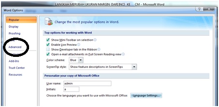 TIRTA ILMU: (MS. WORD 2007) MERUBAH UKURAN MARGIN DARI 