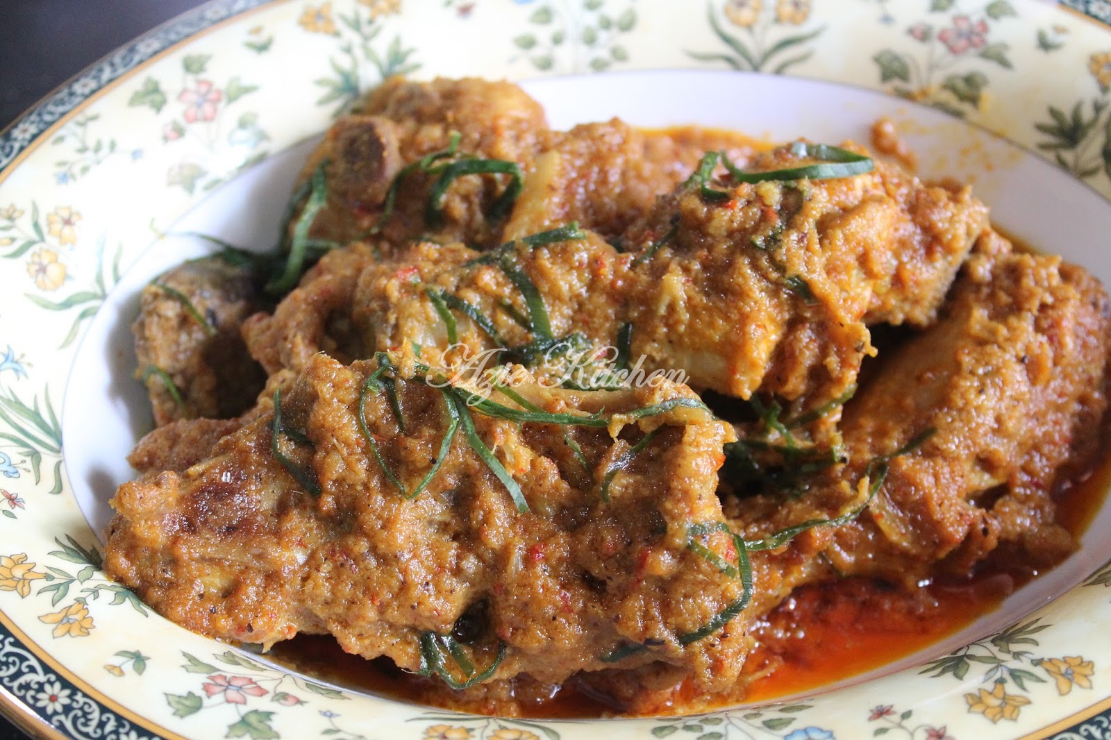 Rendang Ayam Cicah Dengan Nasi Impit Yang Sedap - Azie Kitchen