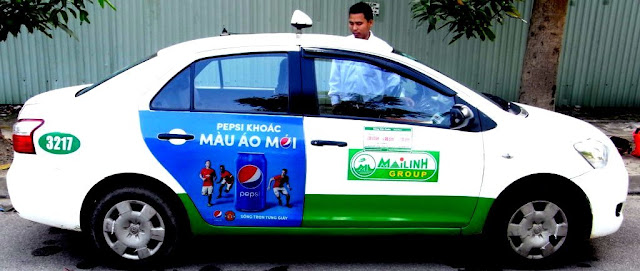 quảng cáo trên taxi