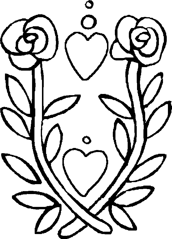 Rose Hearts Valentine Coloring