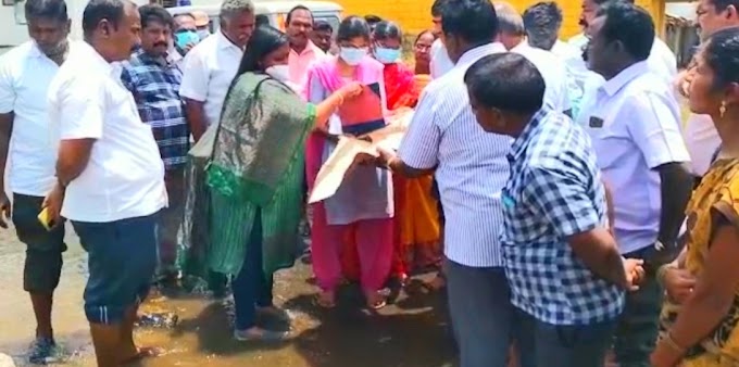 கொக்கராயன்பேட்டையில் மழை நீர் சூழ்ந்துள்ள அரசு பள்ளியினை மாவட்ட ஆட்சித் தலைவர் ஸ்ரேயா பி. சிங் நேரில்  ஆய்வு செய்தார்.