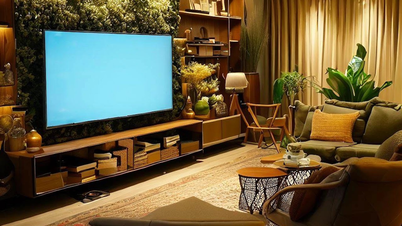 decoration with TV on the wall