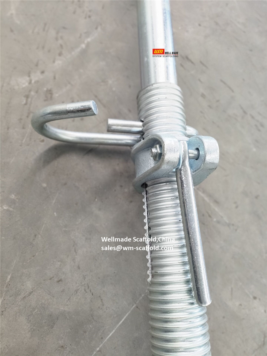 australian type scaffolding jacks with quick thread prop sleeves and cast steel prop nut - hi load scaffolding shoring support - Wellmade
