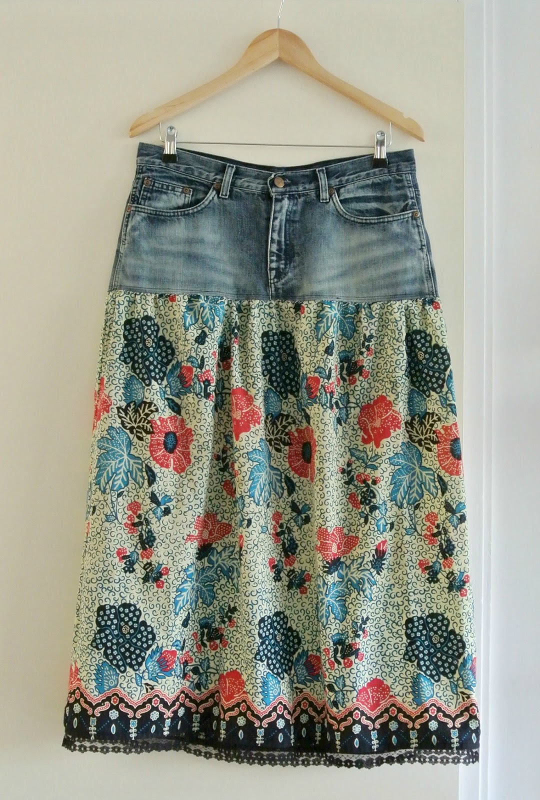 Sew Natural Blog Van Jeans  rok  naar MaxiSkirt