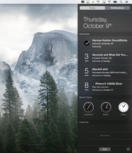 Mac notification center widget