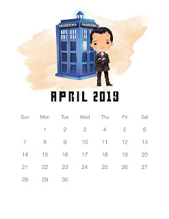 Calendario 2019 de Dr. Who para Imprimir Gratis. 