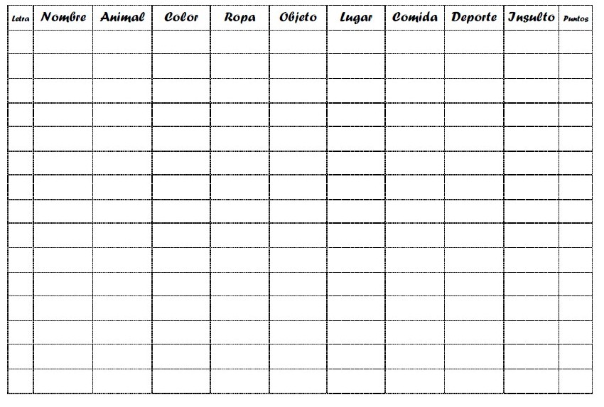 Formato Del Juego Basta Bachillerato Stop Tutti Frutti Autopencil Para Imprimir Arte Y Ciencia