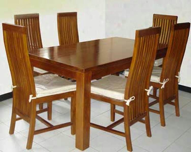Contoh Model Set Meja Makan Dari Bahan Kayu Jati Terbaru