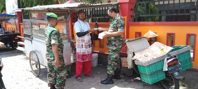 Sambangi Desa-desa Anggota Koramil Bulu Dim 0726/Sukoharjo tetap sosialisasikan PPKM Level 1