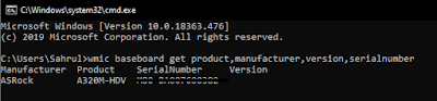 Command Prompt - Motherboard Model