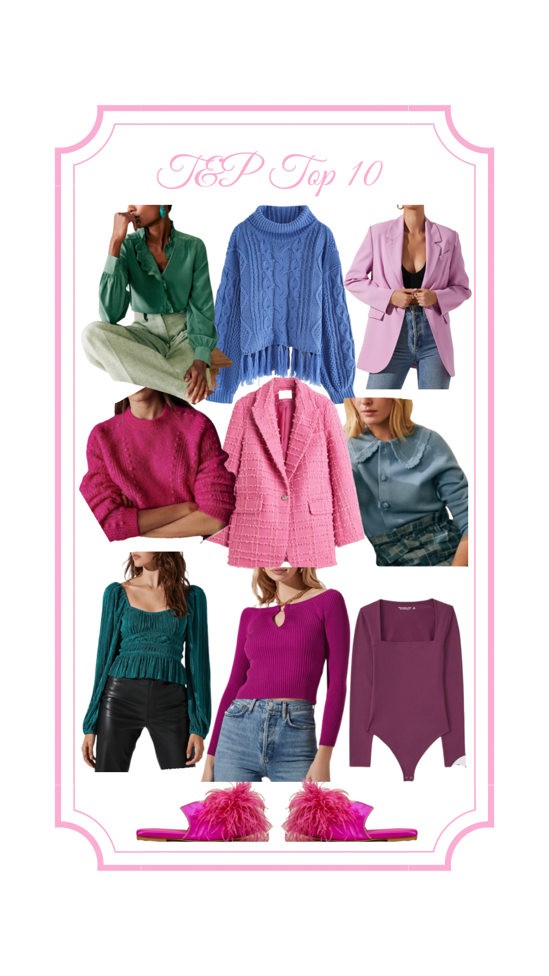 sezanne, pastel blazer, bodysuit, cardigan, velvet top, feather shoes, turtleneck, pastel sweater, jewel tones, blazer