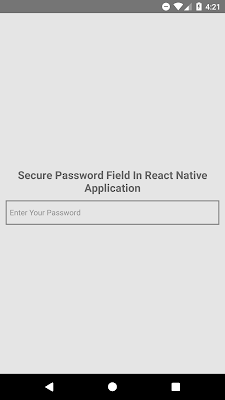 React Native Set TextInput Type Style Password Example