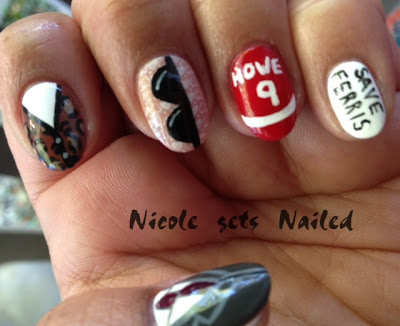 Ferris Bueller's Day Off Nail Art