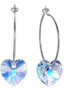 YEOPEN Women Hoop Earrings 925 Sterling Silver Jewelry Girls Hypoallergenic Earrings For Women Drop And Dangling Love Heart Hoops Earrings Aurora Borealis