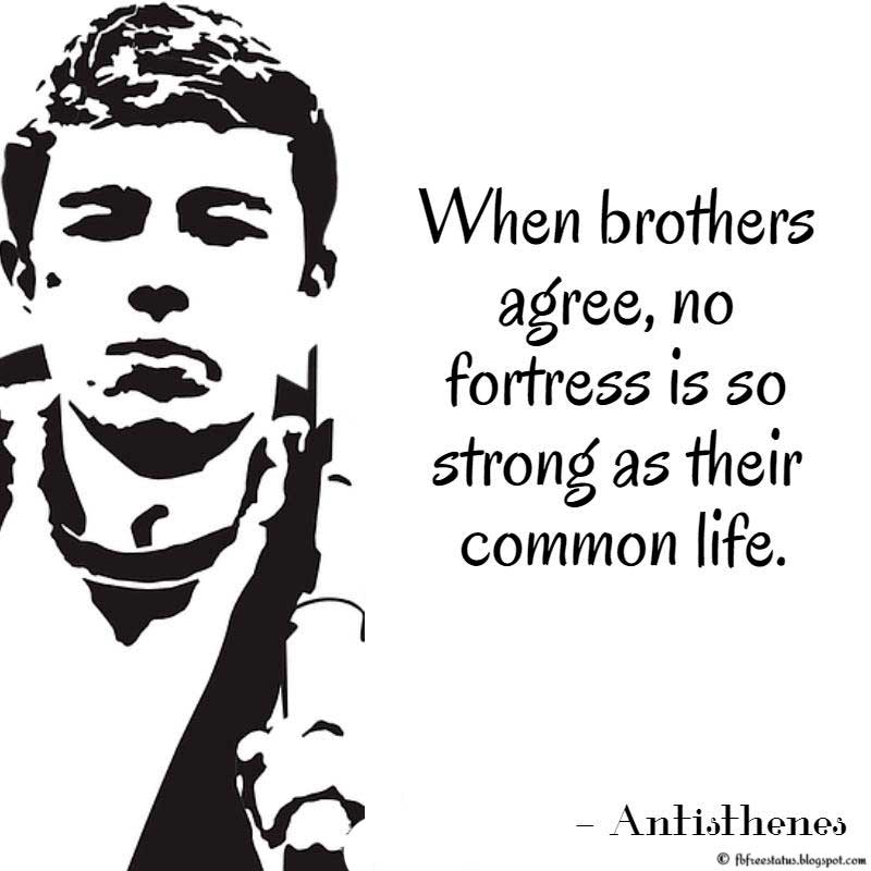 Brother Quotes, When brothers agree, no fortress is so strong as their common life. Antisthenes