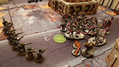 Warhammer 40k - 9th Edition - Chaos Space Marines vs Imperial Guard - 1000pts - Open War - Objective Drop