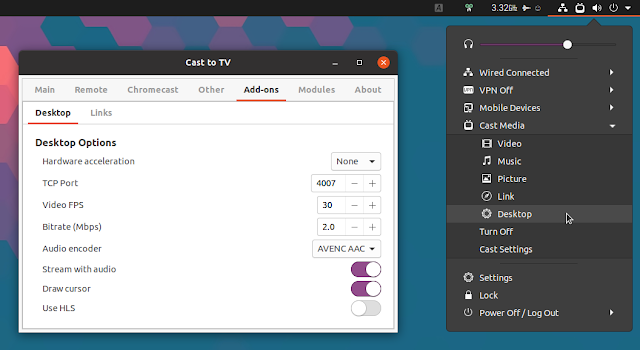 Stream GNOME Shell desktop to Chromecast