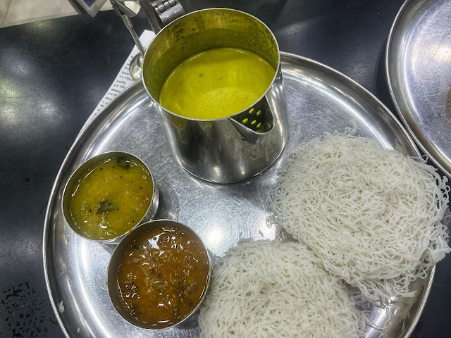 string hoppers at Balaji Dosai, Kandy, Sri Lanka - traditional Sri Lankan-Indian fusion food