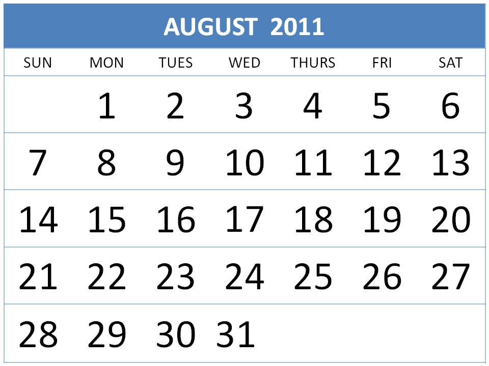  5 day calendar fillable printable · 2011 calendar - printable by month 