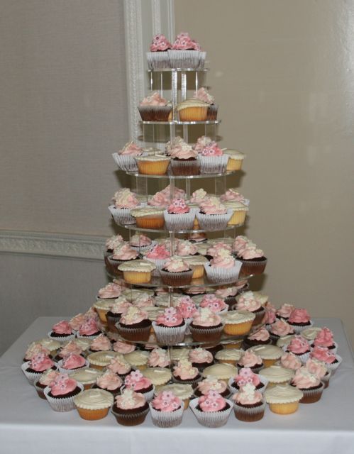 Vintage and Cake wedding cupcake tower