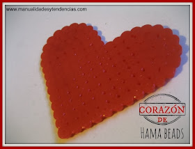 Corazón hecho con hama beads para San Valentín