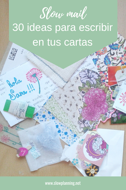 30 ideas para escribir cartas - Slowplanning