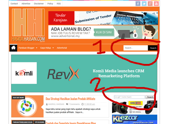 Fungsi Kotak Carian Penting Untuk Blog