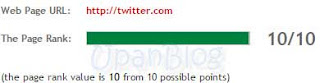 pagerank website twitter adalah 10 upanblog