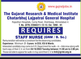 staff nurse vacancy in ahmedabad | fresher staff nurse job in ahmedabad