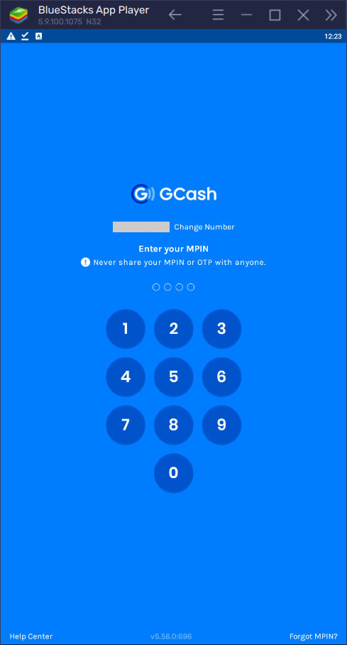 gcash input 4-digit pin to access account