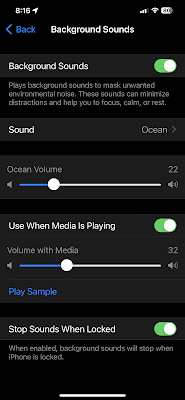 iPhone Background Sounds Settings