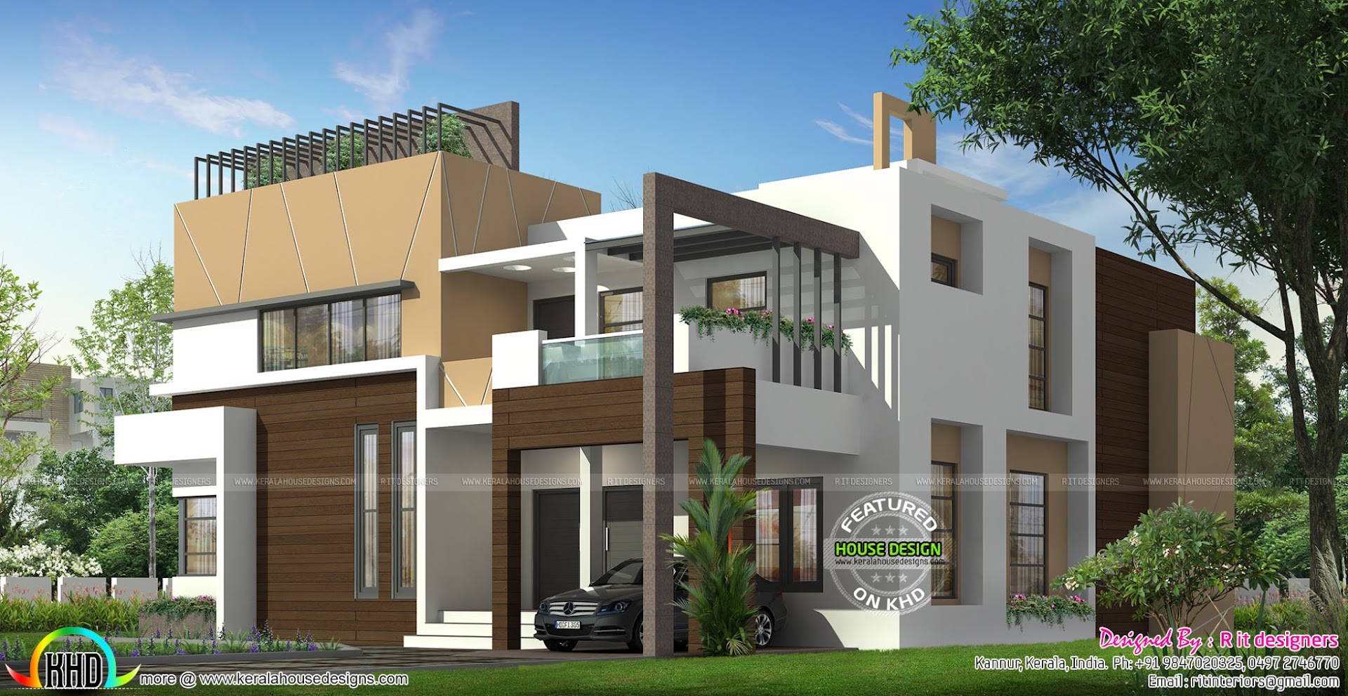Luxurious 5  bedroom  ultra modern  home  Kerala home  design 