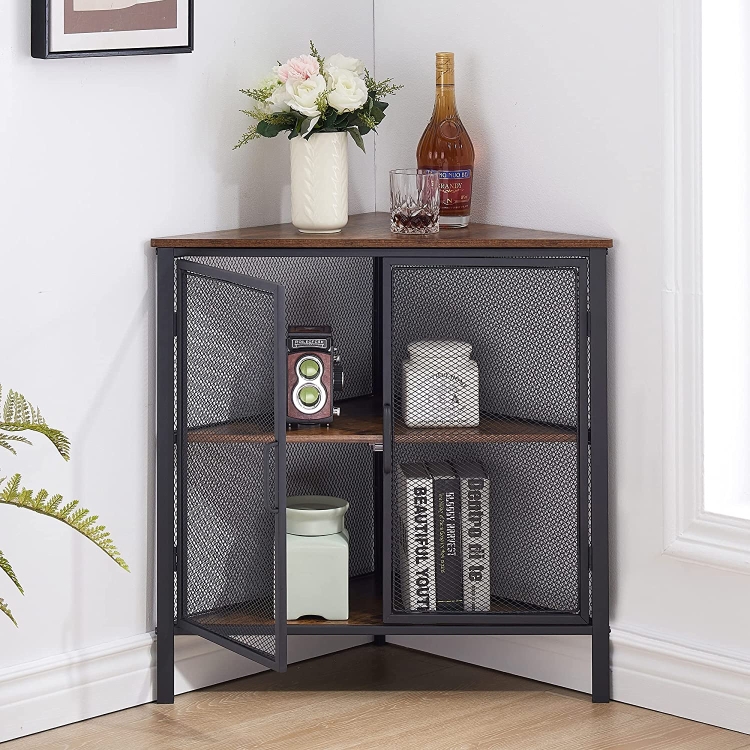 Corner Cabinet with Two Doors and Shelves