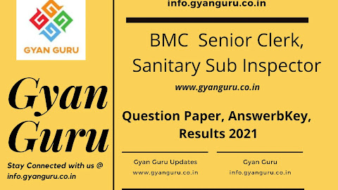 BMC Senior Clerk | Sanitary Sub Inspector | Other Posts Question Paper 2021 | Answer key | Result