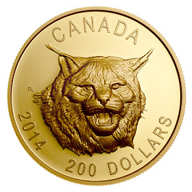 Canada 200 Dollars Gold Coin 2014 Fierce Canadian Lynx