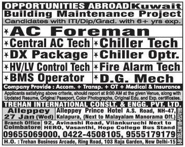 Building maintenance project jobs for Kuwait