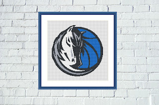 Dallas Mavericks logo cross stitch pattern - Tango Stitch