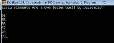 WAP to access element of array by using call by reference method.